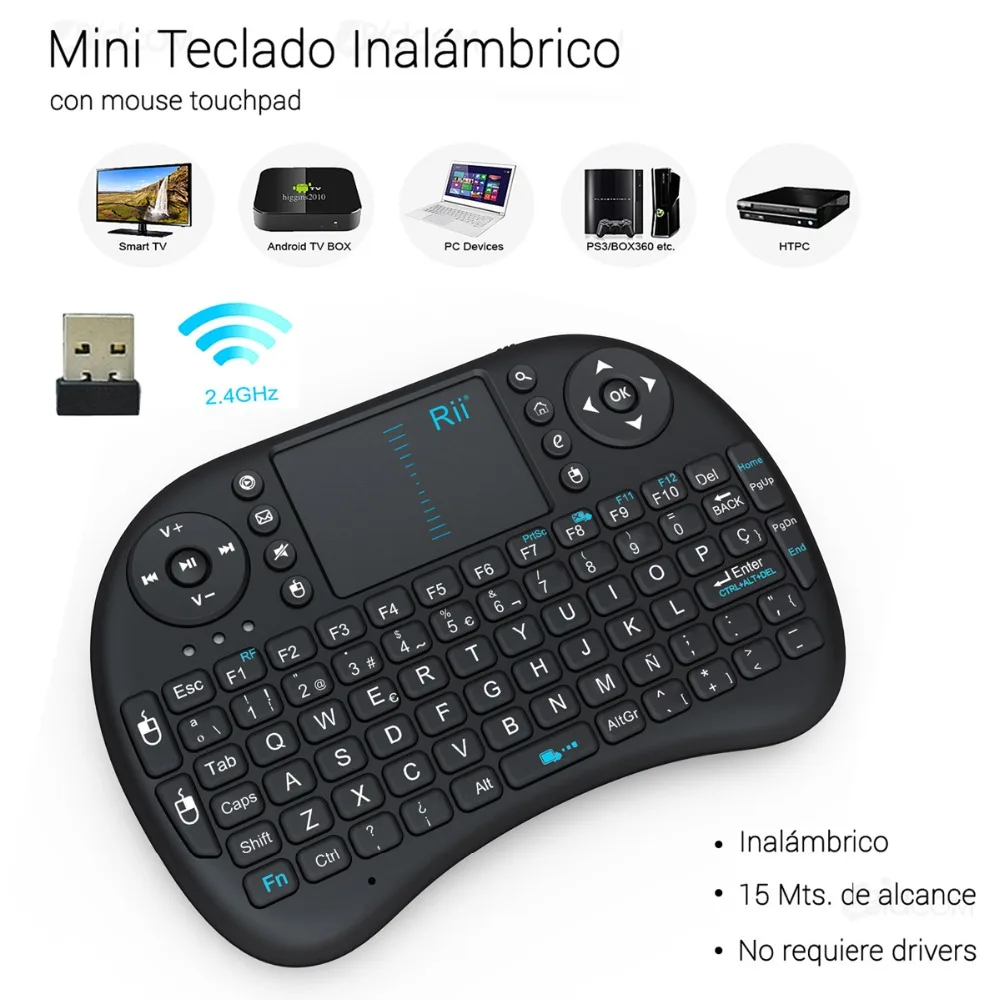 Rii i8 Smart 2.4 г 92 ключей Мини беспроводной клавиатуры QWERTY Multi-Touch Pad мышь игровая