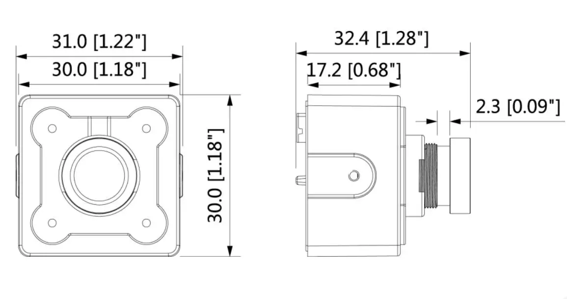 Dahua IPC HUM8431 L5 4MP Скрытая сетевая камера объектив блок работает вместе с E1|Камеры