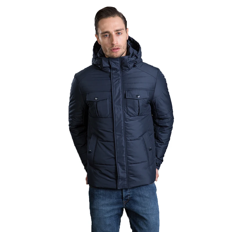 HERMZI 2022 High Quality Winter Jackets Men Fashion Autumn Jacket Coat Detachable Hood European Size Navy Blue Free Shipping