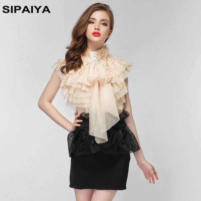 Подиумная женская блузка сексуальная перспективная шифоновая летняя рубашка в