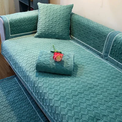 sea blue Супер мягкий короткий плюшевый диван подушка нескользящий современный чехол четыре сезона универсальный диван полотенце зима sofaccover на заказ - Цвет: sea blue