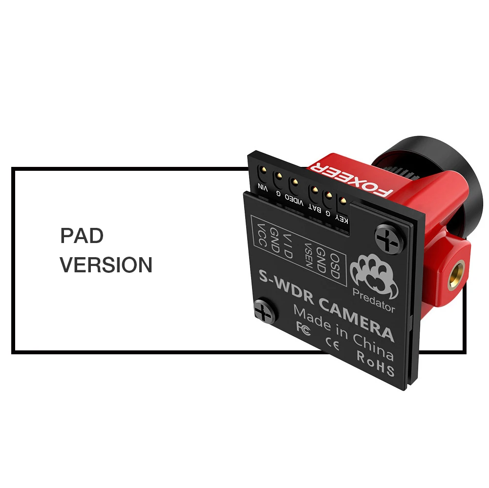 Новая камера Foxeer Predator V4 Micro FPV 16:9/4:3 PAL/NTSC переключаемая Super WDR OSD задержка 4 мс