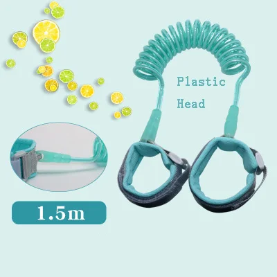 G plastic head Поводок с защитой от потери на запястье для малышей, ремни безопасности для детей, веревка для прогулок на открытом воздухе, Регулируемая на запястье, Тяговая веревка - Цвет: G plastic head