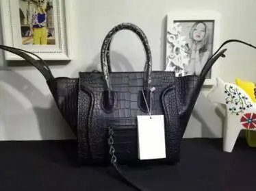 Photo Color Летучая мышь крокодиловая кожа tote известный бренд уши сумки-мессенджеры женские сумки из натуральной кожи смайлик - Цвет: Photo Color