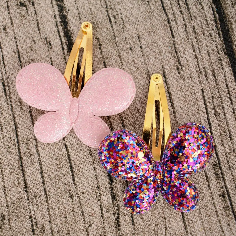 Детская заколка для волос с блестками и бабочкой|children hairpins|hair clip kidsbb |