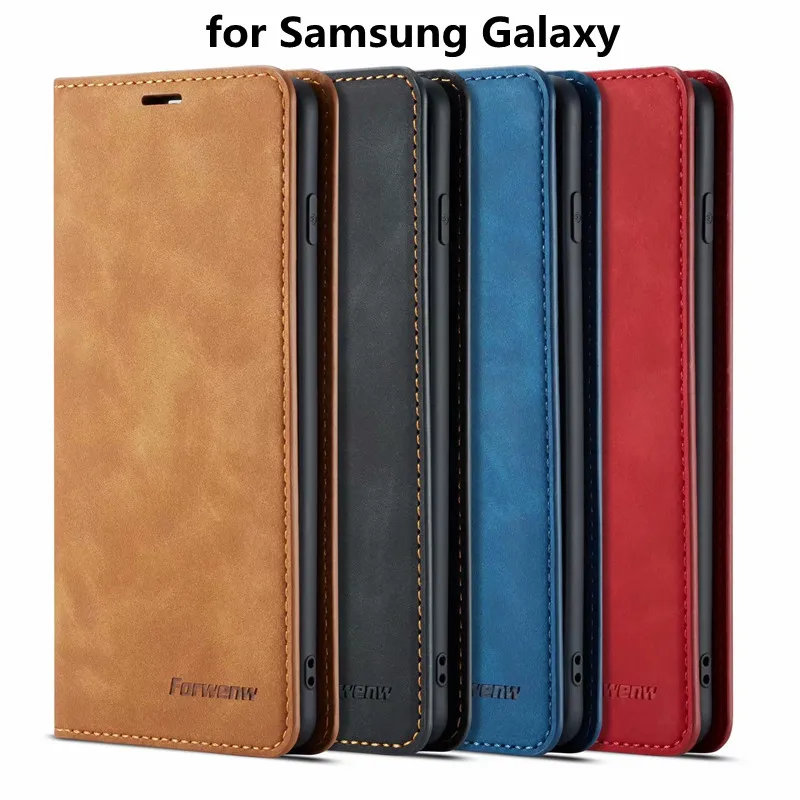 Кожаный чехол-книжка с отделениями для карт Samsung Galaxy S10 5G S8 S9 Plus S10E A750 A6 A7 A8 2018 |