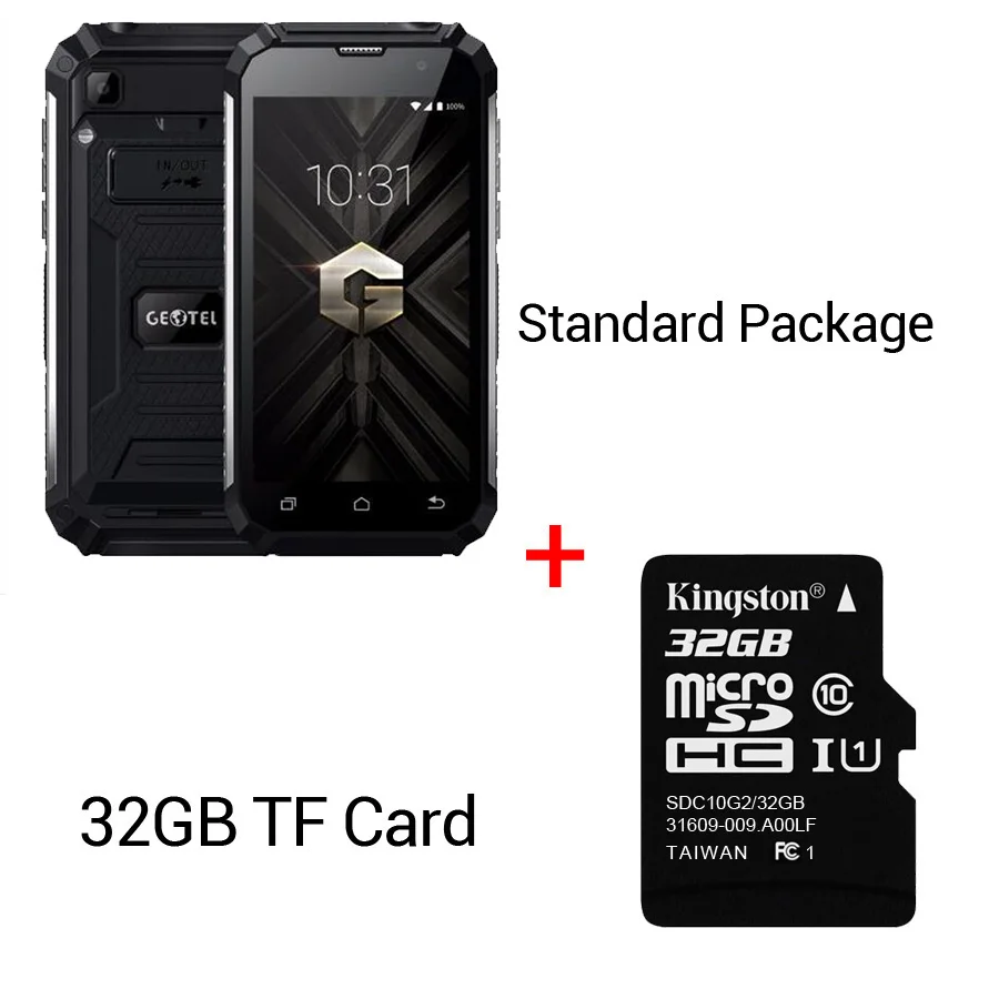 Black N 32GB Card Мобильный телефон Geotel G1 3g WCDMA 7500 мАч MT6580A 2 Гб ОЗУ 16 Гб ПЗУ Android 7,0 четырехъядерный 5," 1280*720 МП gps - Цвет: Black N 32GB Card