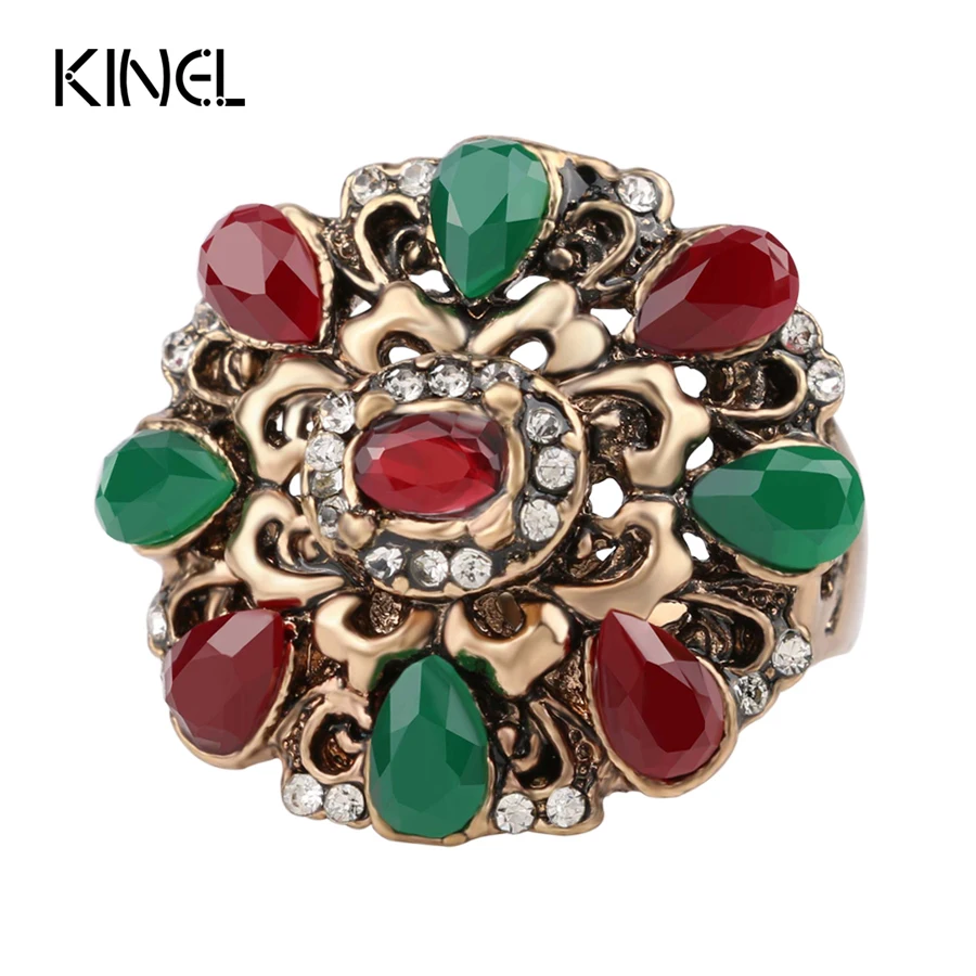 Уникальные украшения из Турции винтажные кольца для женщин Золотая мозаика