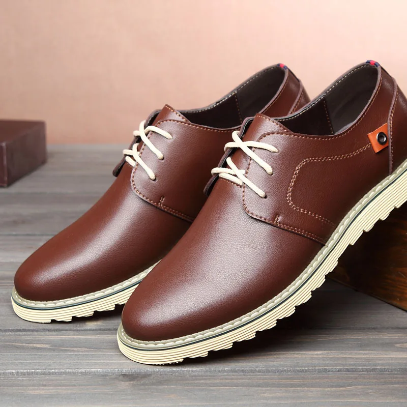 FABRECANDY Plus size 37-48 Men Shoes England Trend Casual Leather Breathable Male Footear Loafers Men's Flats | Обувь