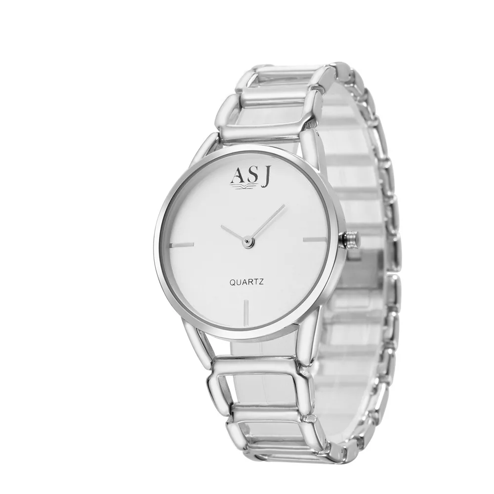 Женские кварцевые часы-браслет из нержавеющей стали 2018 серебристые золотистые