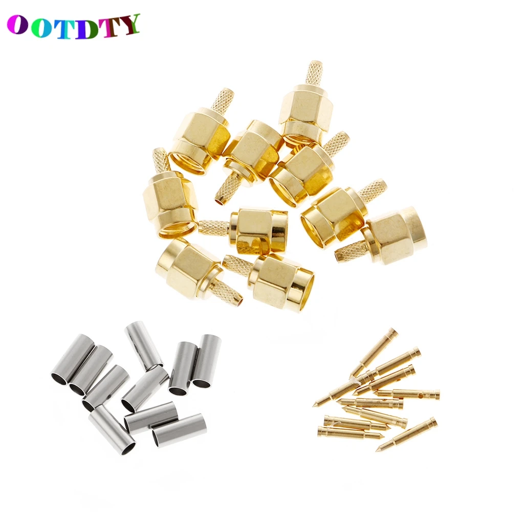 OOTDTY 10 шт. SMA штекер обжимной RG174 RG316 LMR100 кабель RF разъем G07 | Обустройство дома