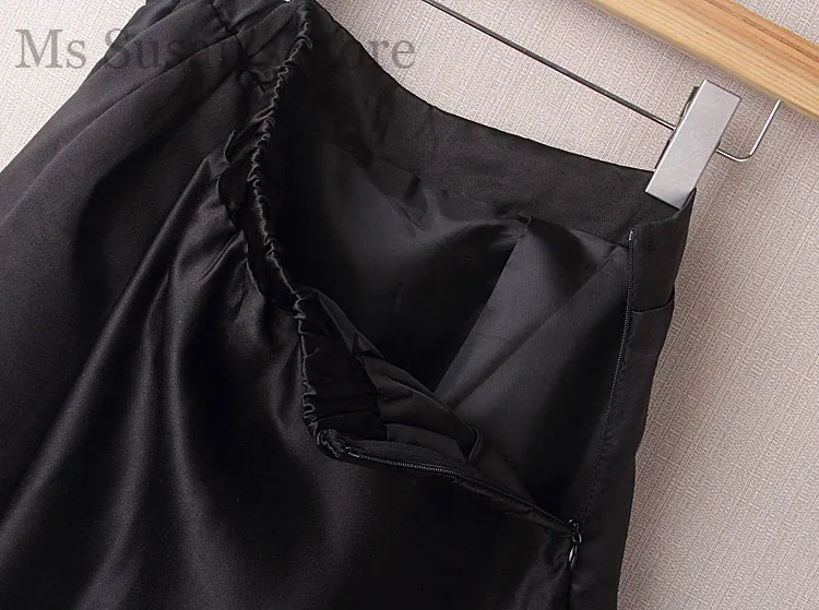 

3 Colors Vintage Midi Skirt 2017 Women New Fashion Designer Beauty Printed Zipper Empire High Waist Knee-Length A-Line Skirt