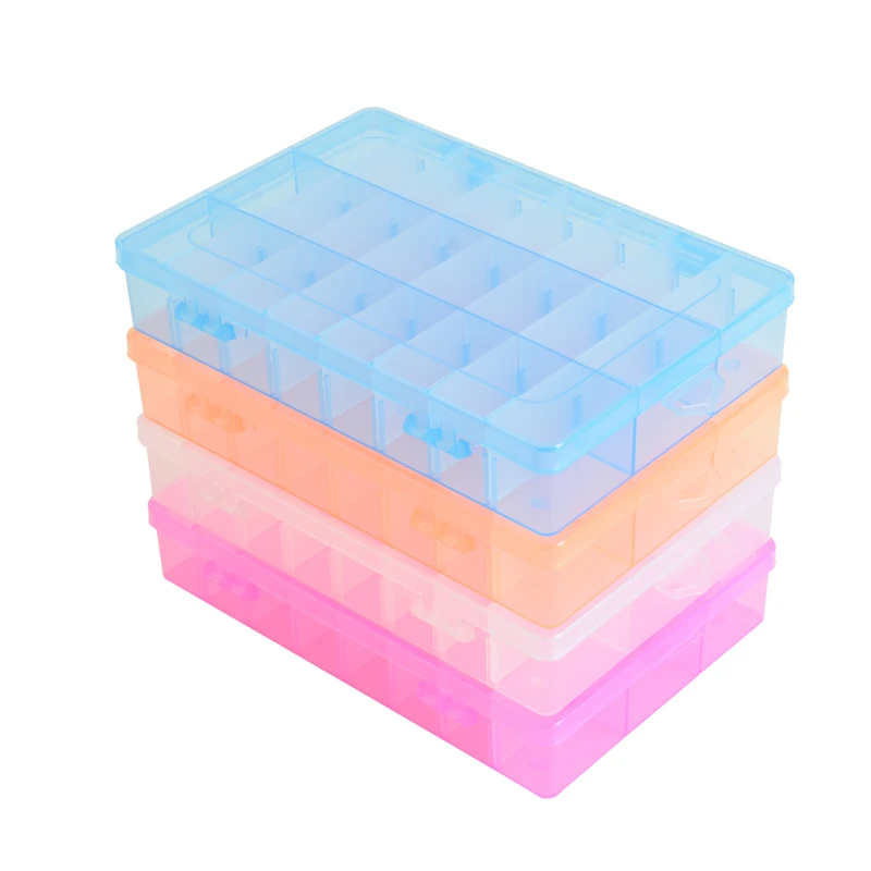 Регулируемая прозрачная пластиковая шкатулка для хранения украшений ожерелий 24