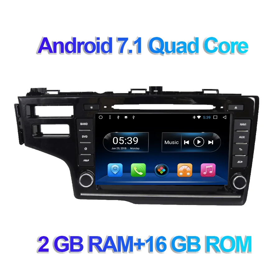 Android 7.1-2G-16G Android 7,1/8,1 DVD мультимедиа плеер для Honda Fit/Джаз левой руки вождения-с SRS отверстие автомобиль радио gps навигации - Цвет: Android 7.1-2G-16G