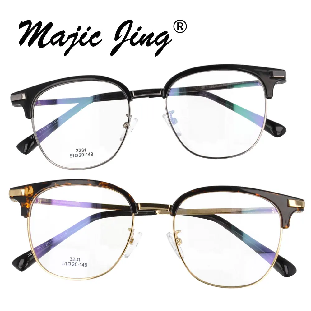 Оптические оправы Magic Jing TR 90and RX из нержавеющей стали круглые очки с полным