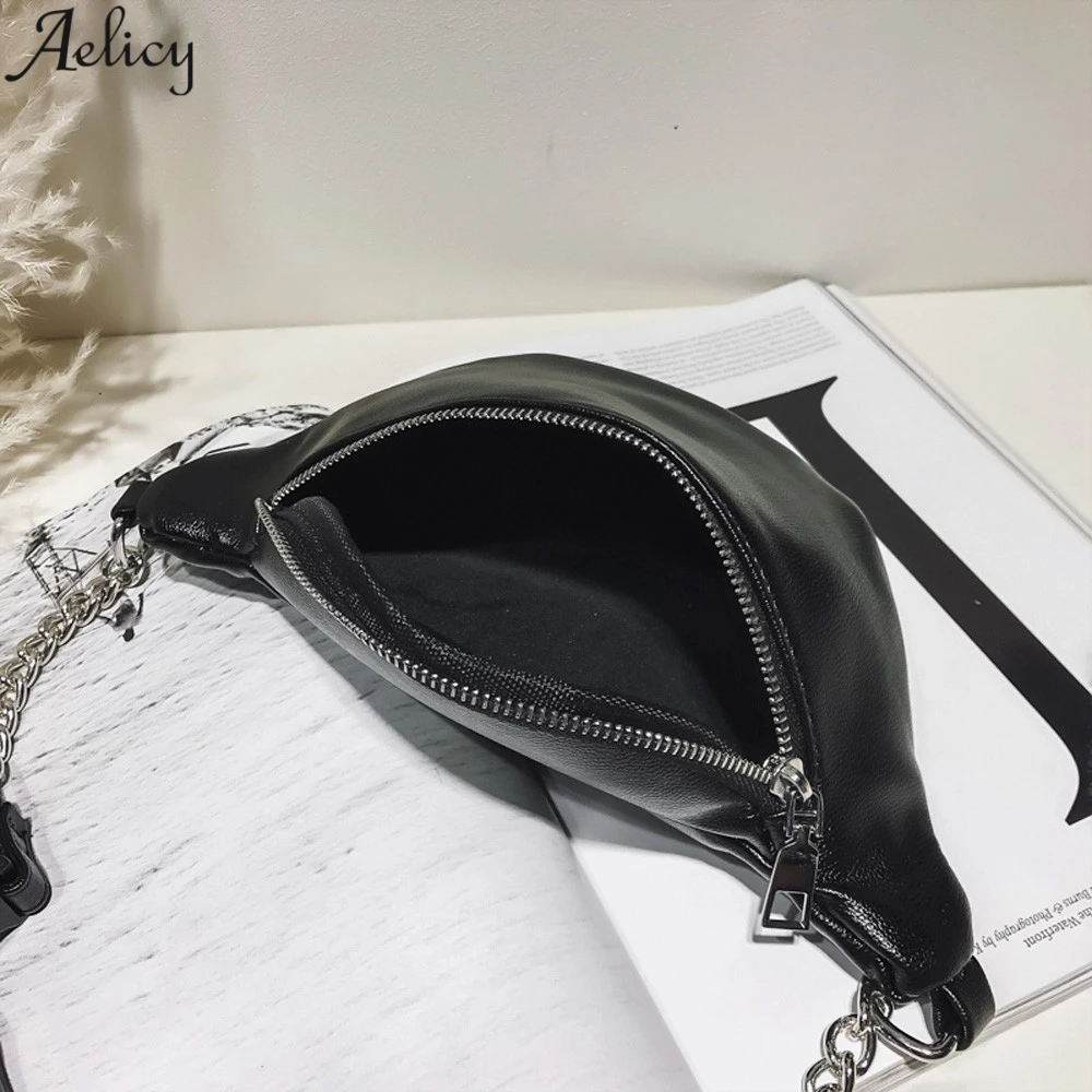 Женская сумка на талию Aelicy лидер продаж однотонная черная с цепочкой Сумки из