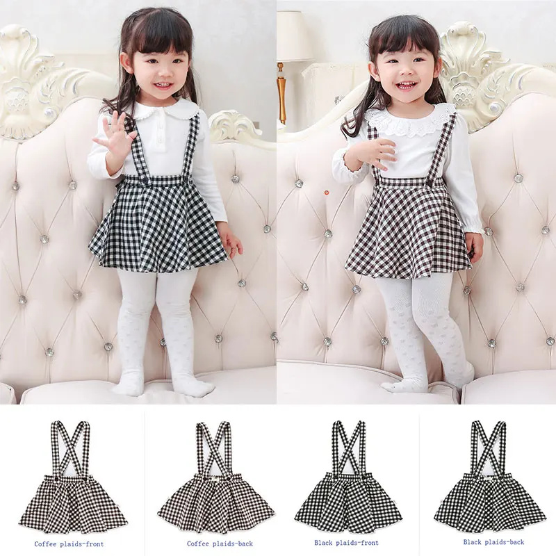 1 шт. одежда для маленьких девочек комбинезоны малышей на весну и осень клетчатое