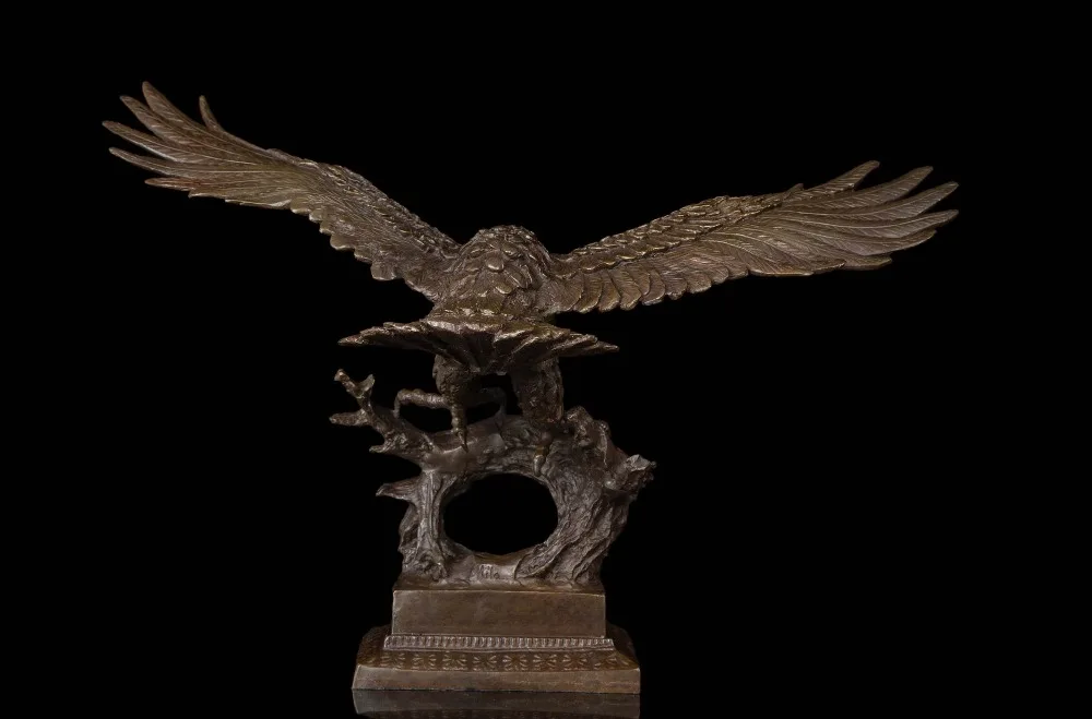 Arts Crafts Copper Durable Casting Bronze Flying Glede Vintage Brass Eagle Sculpture Statue With Base Hawk Figurin | Дом и сад
