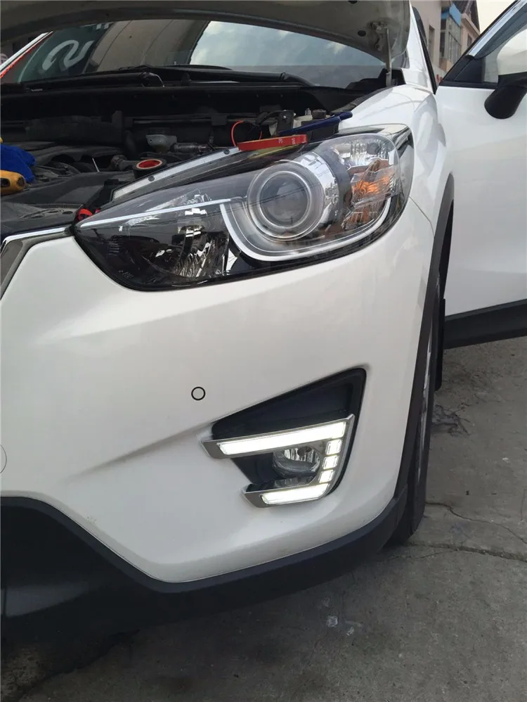 

eOsuns led drl daytime running light for mazda cx-5 2012-2016, super bright, pipe light design, 3 versions