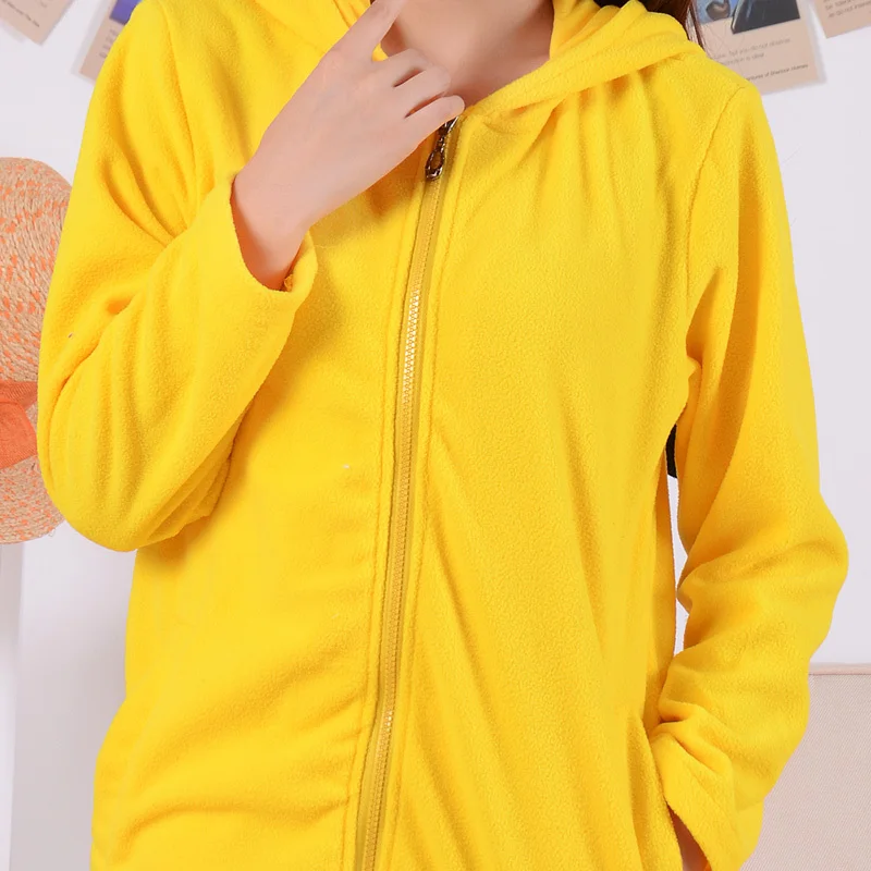 Мультфильм Покемон Пикачу для женщин и мужчин молния с капюшоном куртка желтая