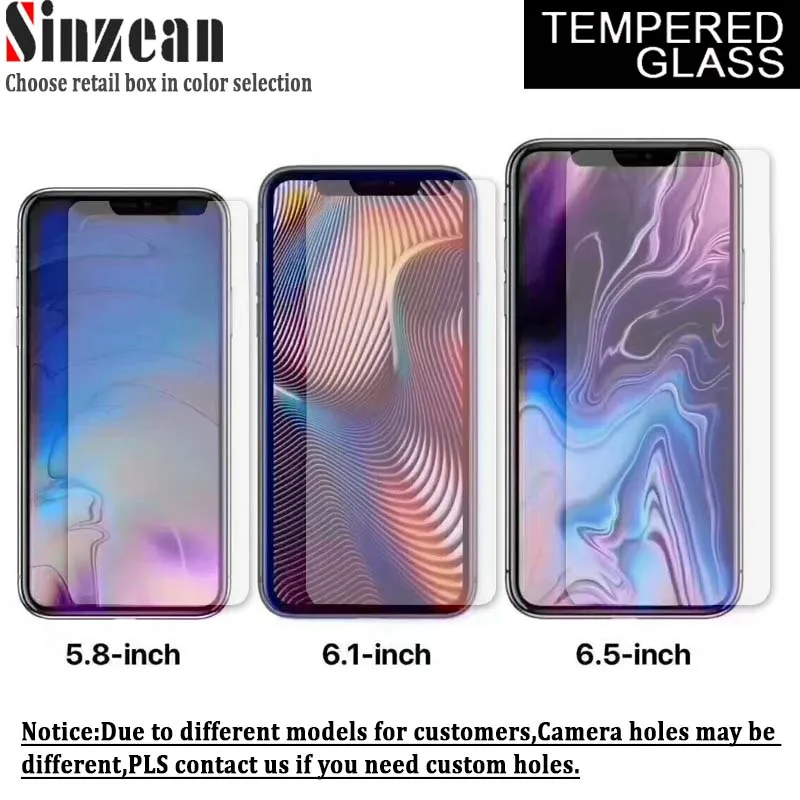 100 шт. для iphone XS/XR/XS MAX /11 pro max/12 mini защитная пленка из закаленного стекла 2.5D 0 33