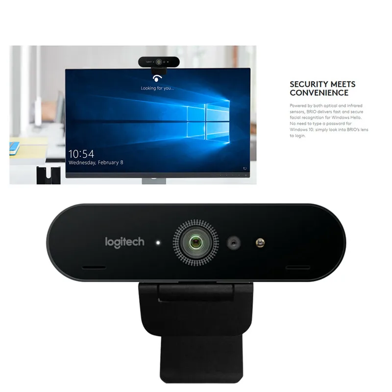 Logitech BRIO C1000e 4K HD веб-камера с микрофоном распознавание лица Автофокус Компьютерная камера для видеоконференции потоковая запись