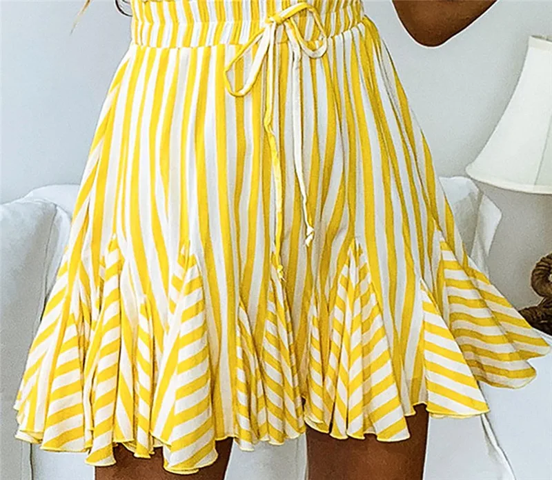 Женское платье в полоску с короткими рукавами Повседневное до колена карманами