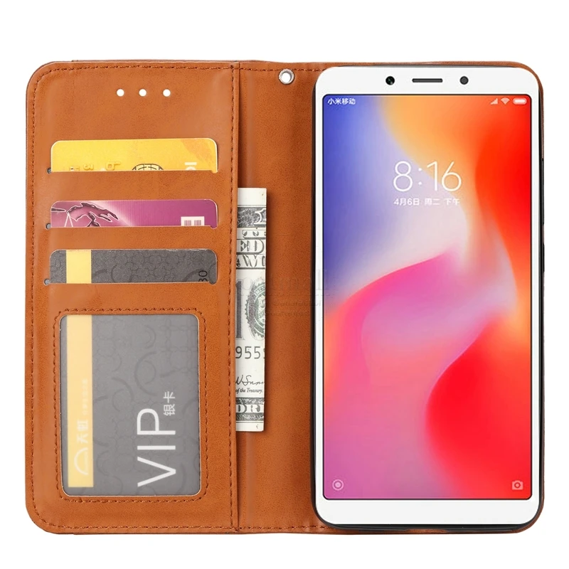 Роскошный винтажный замшевый кожаный чехол книжка для XiaoMI RedMI 6A Note 6 Pro