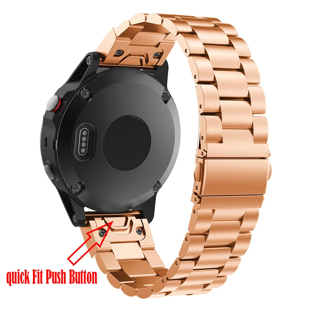 Ширина 22 мм металлический ремешок из нержавеющей стали для Garmin Fenix 5 часы ремешок для часов быстрый релиз наручный ремешок ремень Correa Venda