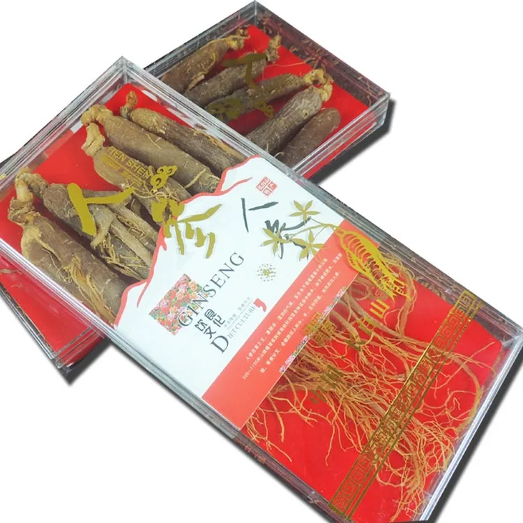 

8 Years Gift Box Whole China Panax Red Ginseng Roots, Rare Wlid Ginseng