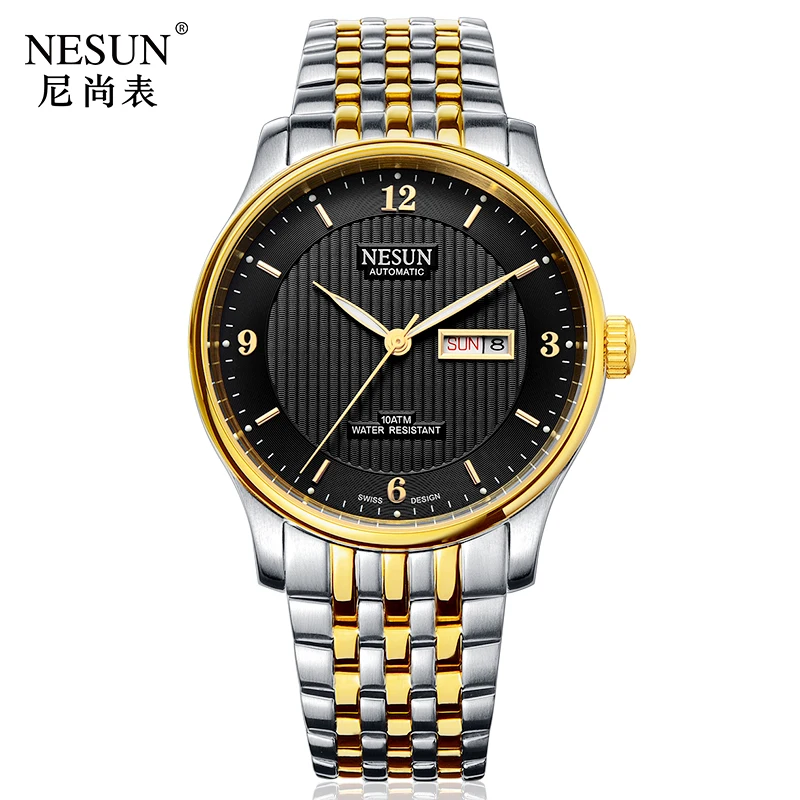 Швейцарский роскошный бренд NESUN автоматические мужские часы с автоподзаводом