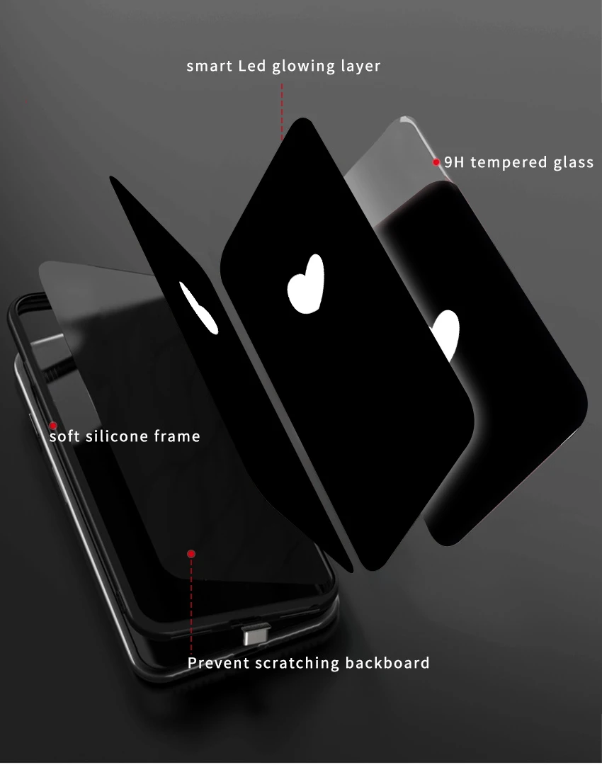 Mofi умный светодиодный светящийся чехол для телефона для Apple iPhone 7 8 Plus чехол s задняя крышка Прекрасный чехол Роскошный силиконовый стеклянный Модный чехол