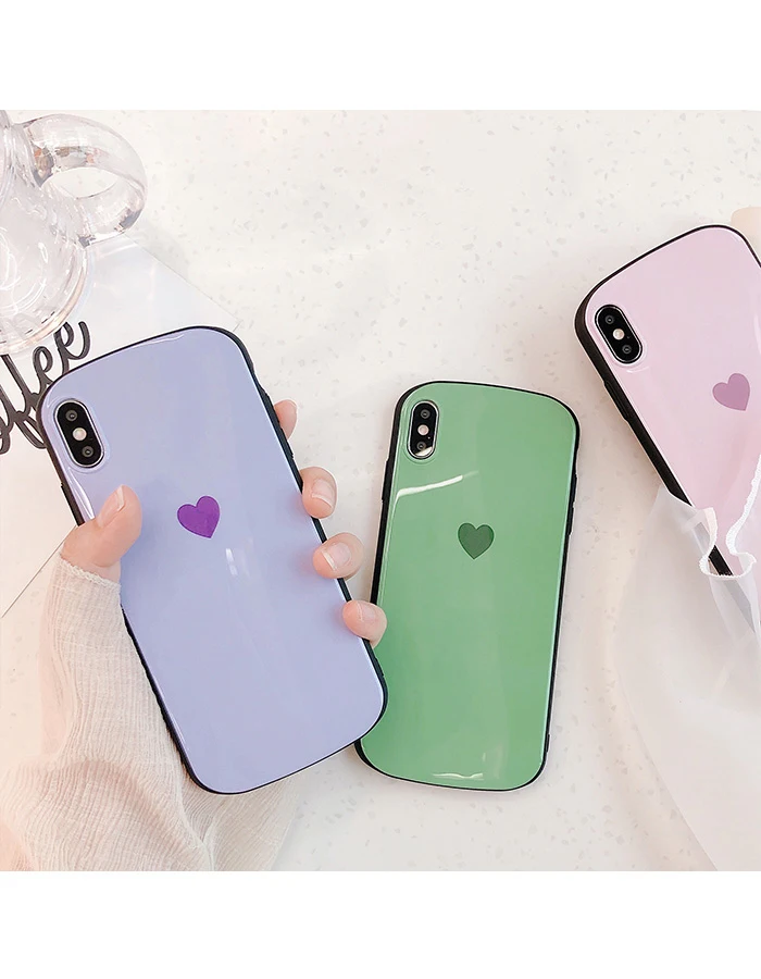 Glam чехол для телефона простой милый чехол для телефона с сердечком для iPhone XS Max XR XS X 8plus 8 7plus 7 6 S/6 Plus мягкая задняя крышка из ТПУ