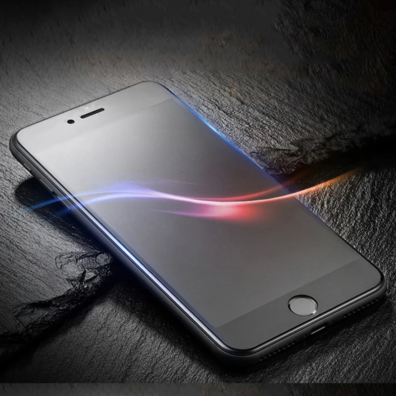 9H 2.5D матовое закаленное стекло для iPhone 6 6s 7 8 Plus X Xs матовое полное покрытие защитная пленка против отпечатков пальцев