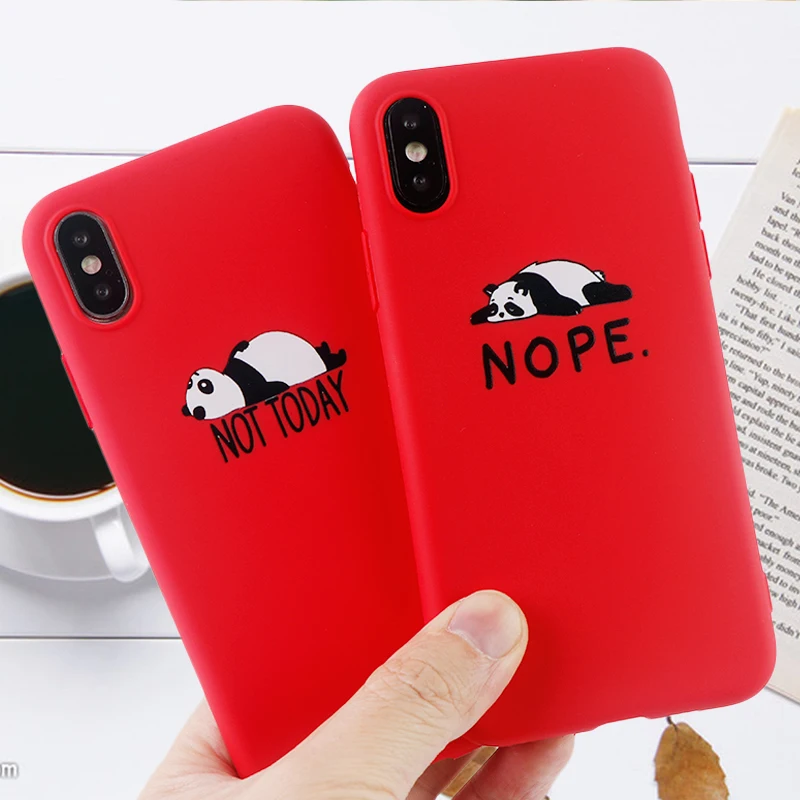 Милые чехлы для телефонов с пандой IPhone X XS MAX XR 8 7 6 s Plus модные мягкие силиконовые