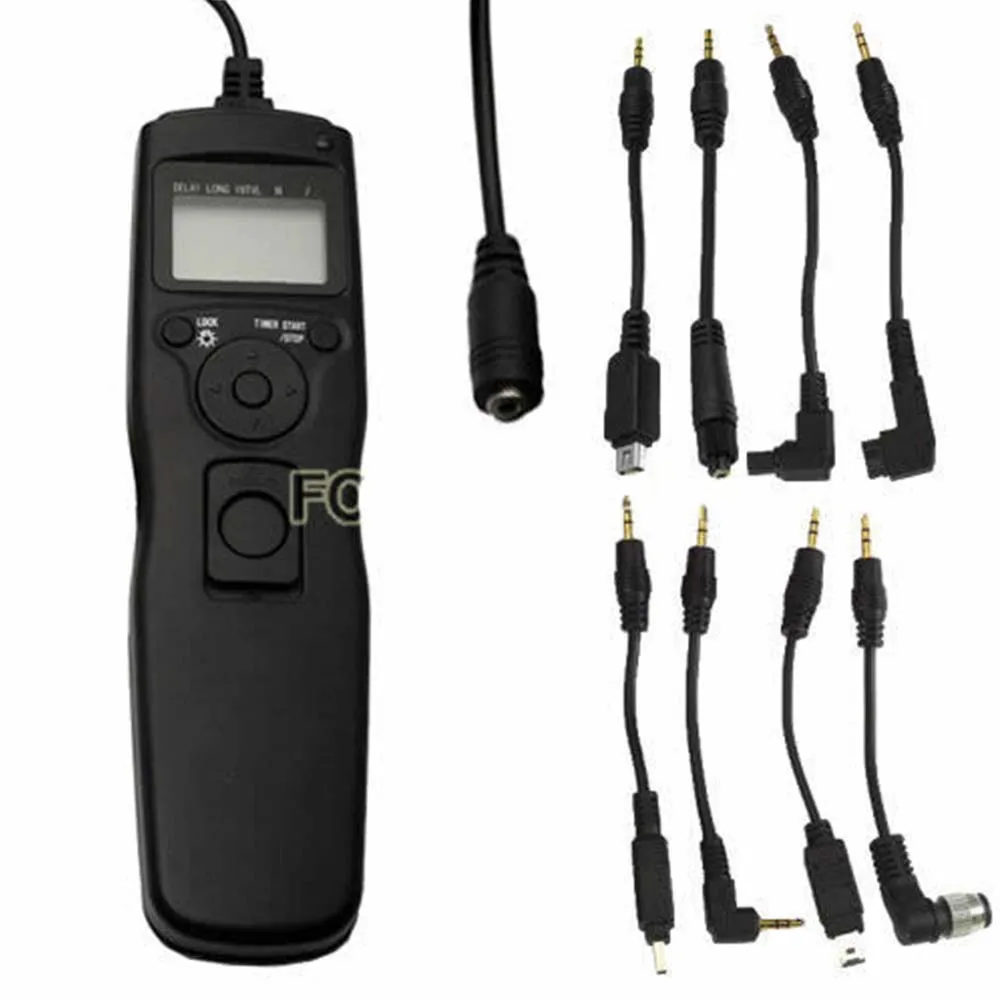 

FOTGA Timer Remote Shutter code for Canon Nikon Sony Olympus with 7pcs Removable Cable