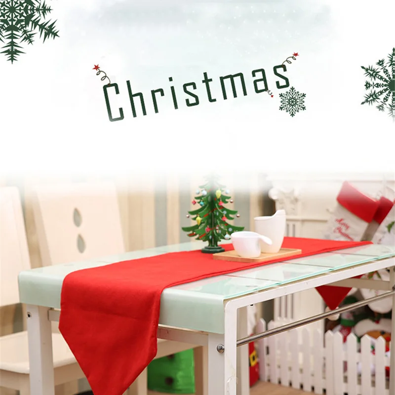 

Christmas Table Runner Tablecloth XMAS Party Dinner Tables Decor Home Hotel Festival Decoration Home Parties Red Table Runners