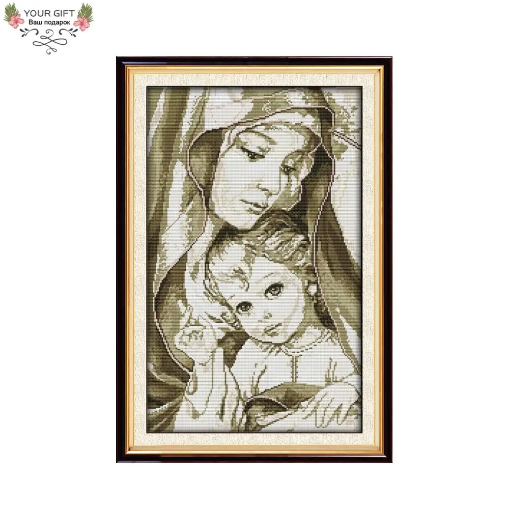 

Joy Sunday RA026(2) 14CT 11CT Counted and Stamped Home Decor Virgin Mary Needlepoint Needlework Embroidery DIY Cross Stitch kits