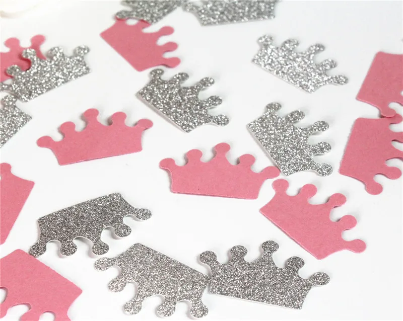 60 цвета: золотистый серебристый блеск и розовый конфетти-короны изготовленный на