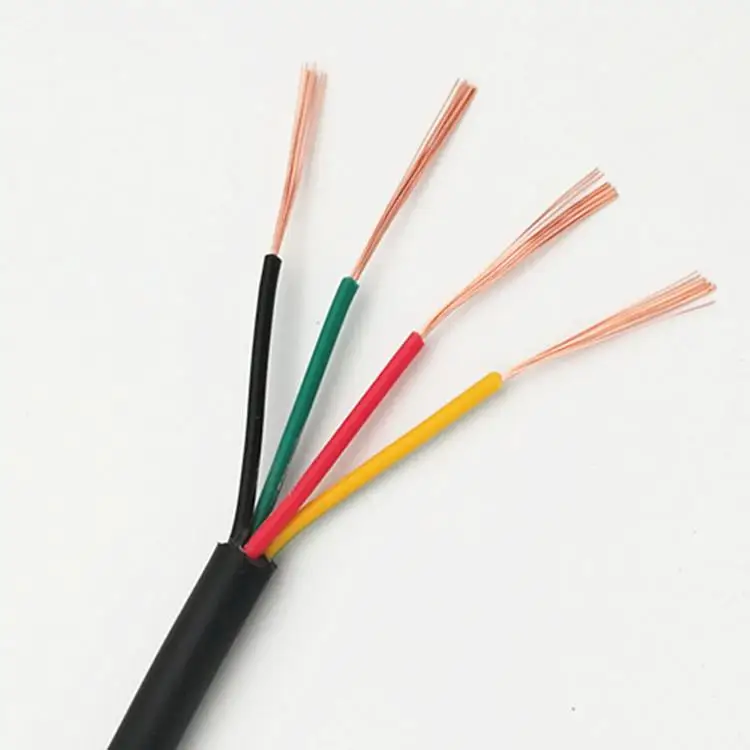 4 Core 5meter 24 AWG 0.2MM2 RVV 2/3/4/5 цветов Медный провод электрический кабель RVV черный мягкий изолированный провод - Цвет: 4 Core 5meter