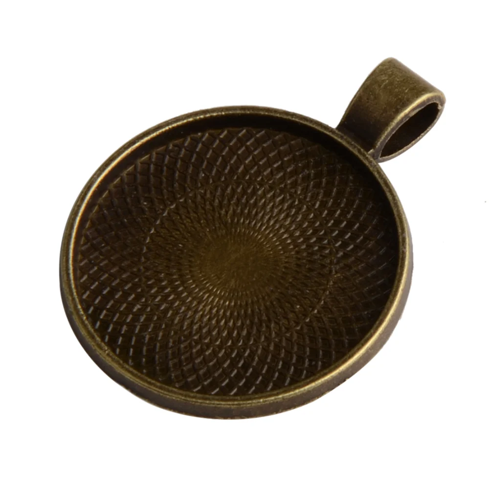 Antique bronze LFPU 10 шт 25 мм Стеклянные Кабошоны Настройки ювелирных изделий Аксессуары пустая Камея База лотки ободки ювелирные изделия подходят DIY ювелирных изделий - Цвет: Antique bronze
