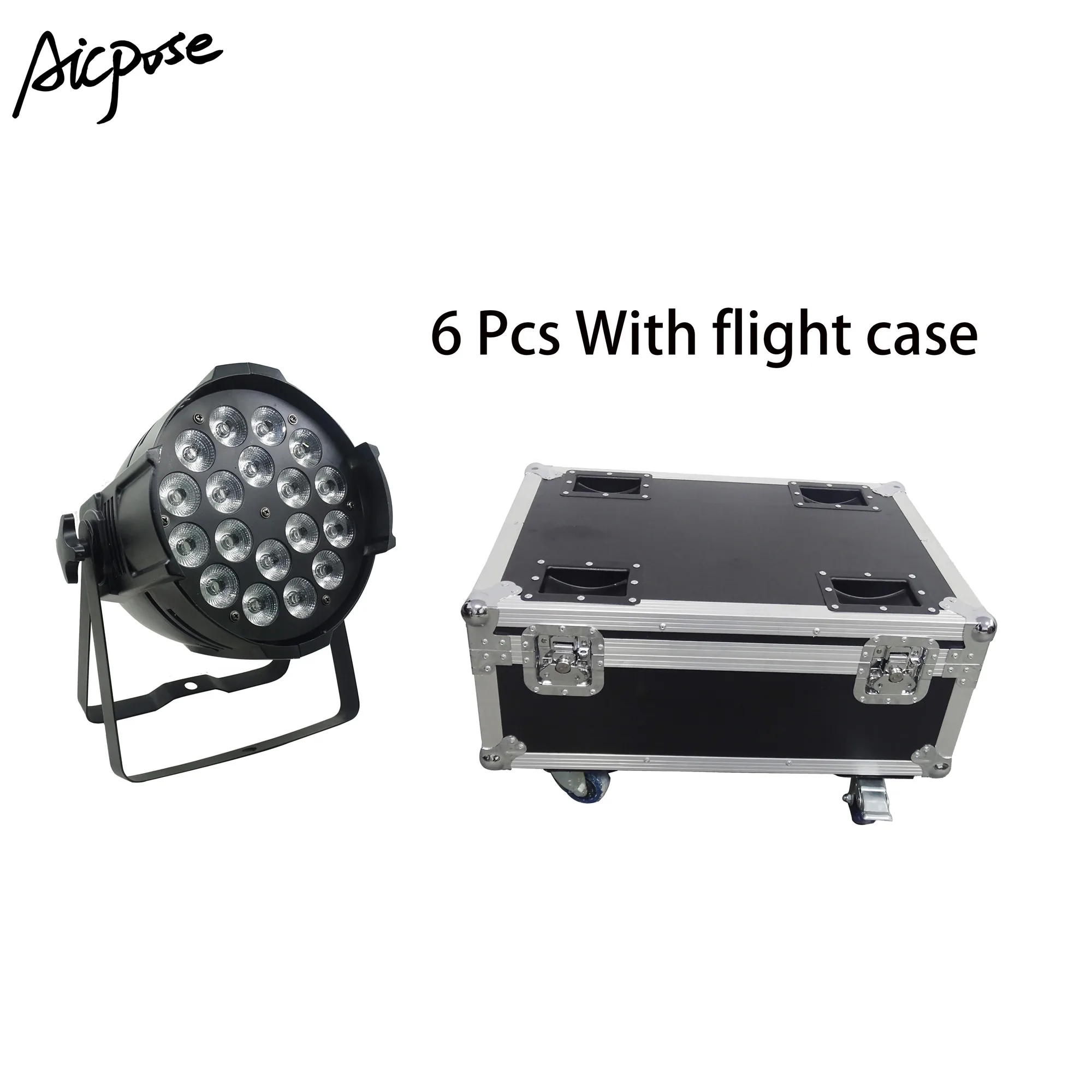 6 шт. 18*12 Вт алюминиевый светодиодный прожектор 18x12 RGBW 4в1 LED Par Can 64 dj проектор