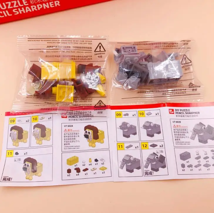 4 шт./компл. новинка животные слон Лев строительные блоки пазл пластиковые