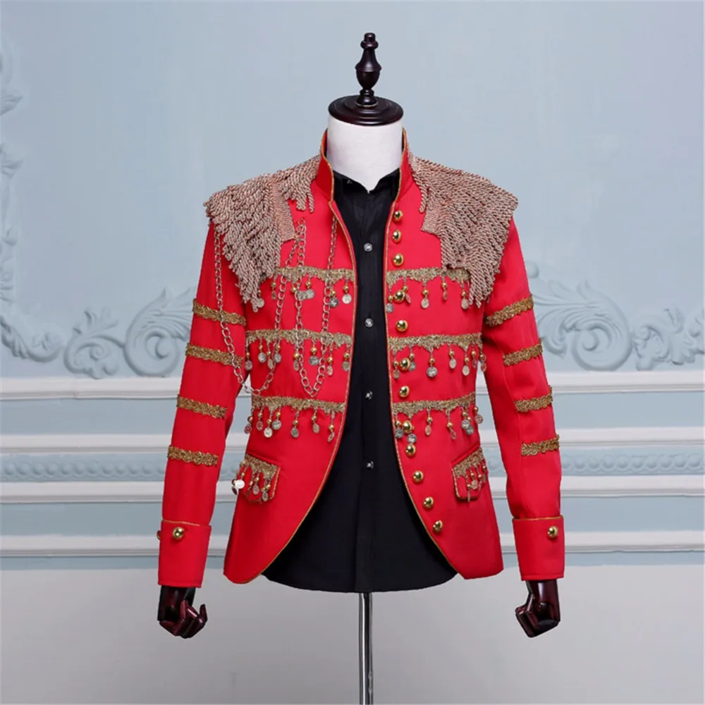 

Bigbang Men Blazer Terno Masculino Costume Homme Red jackets Men Blazer Masculino Stage Costume Blazer Hombre