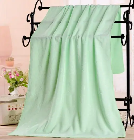 Green Красочное впитывающее полотенце из микрофибры 70x140 см для ванной, пляжное полотенце, Мочалка для душа, мягкое банное полотенце для взрослых с героями мультфильмов - Цвет: Green