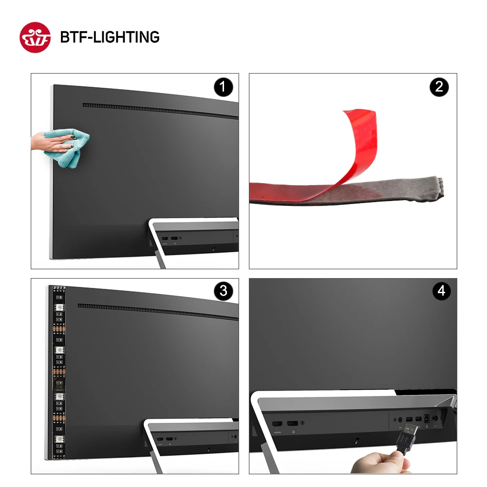 Светодиодная лента 5050 RGB с питанием от USB 5 в постоянного тока 1 м 2 3 м|Светодиодные