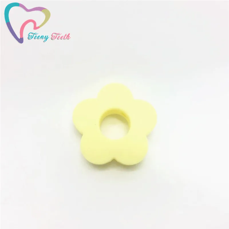 Cream Yellow Teeny зубья 10 шт. Силиконовые Прорезыватели для зубов в форме цветка грызуны DIY Детские принадлежности для кормления Bebe Biter пищевой Подсолнух бусины - Цвет: Cream Yellow