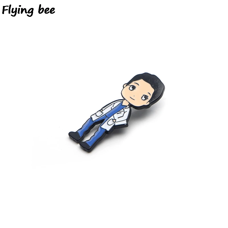 Flyingbee серая Анатомия брошь мультфильм эмаль булавки для значок для рюкзака шапка личность булавка доктора булавки подарки Шарм ювелирные изделия X0160