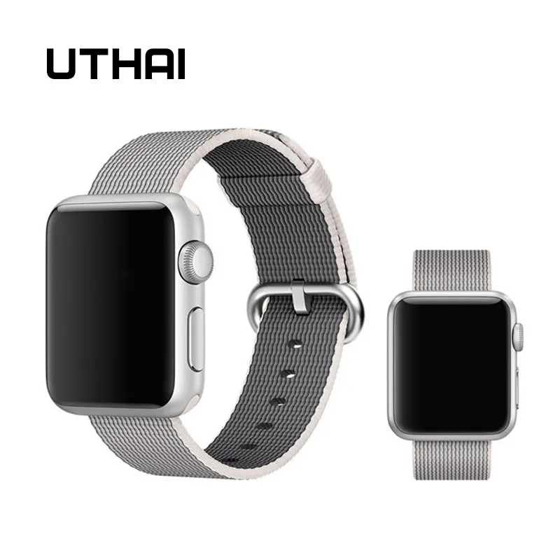 Ремешок UTHAI A01 для Apple Watch Series 3/2/1 38 мм 42 мм нейлоновый мягкий дышащий сменный ремешок Спортивная петля для Iwatch Series 4 40 м