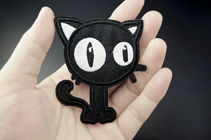Черный кот(Размер: 6,0X7,3 см) DIY тканевые значки патч вышитая аппликация Швейные наклейки для одежды аксессуары для одежды
